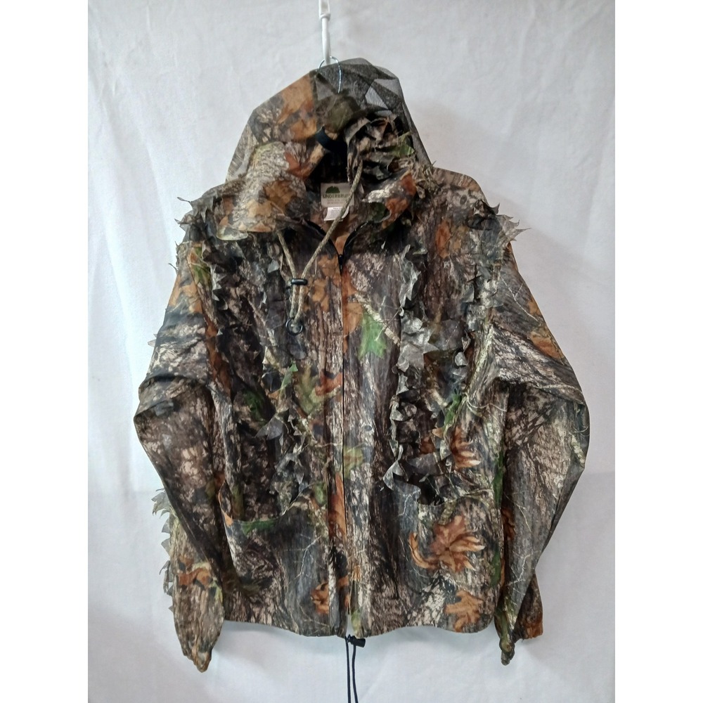 Vintage Underbrush Mossy Oak Break Up‎ Camo Ghillie Hoodie 3-D Leaf Men S/M